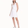 AKRIS Wrap Style Dress In Cotton Sillk With V-Neck