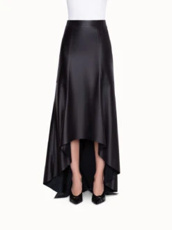 AKRIS A-Line Long Skirt In Nappa Leather