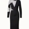 AKRIS Semi-Sheer Cutout Silk Crêpe Sheath Dress