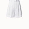 AKRIS Cotton Organza Jacquard Striped Shorts