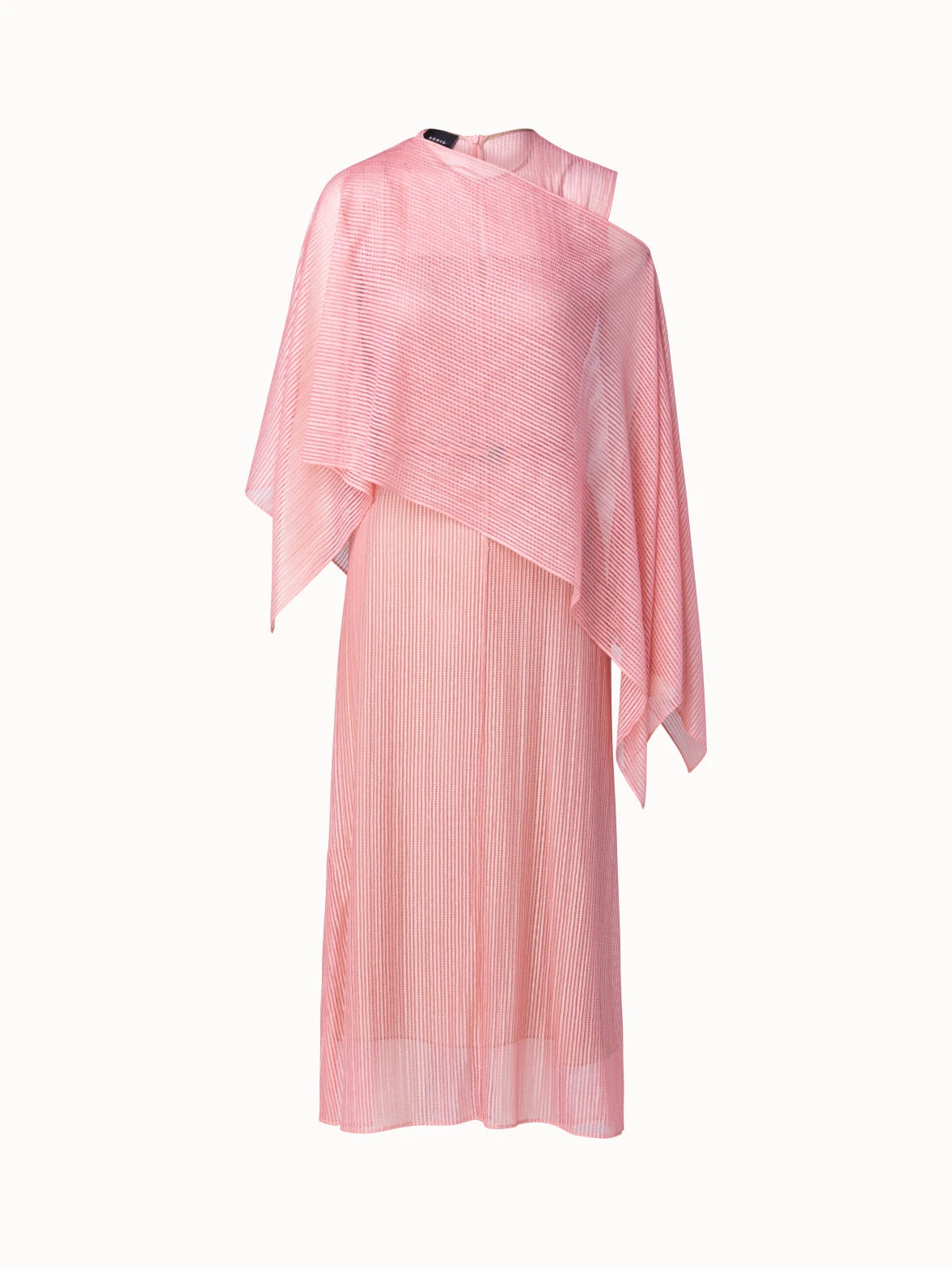 AKRIS Belted Lace Dress With Detachable Cape Scarf