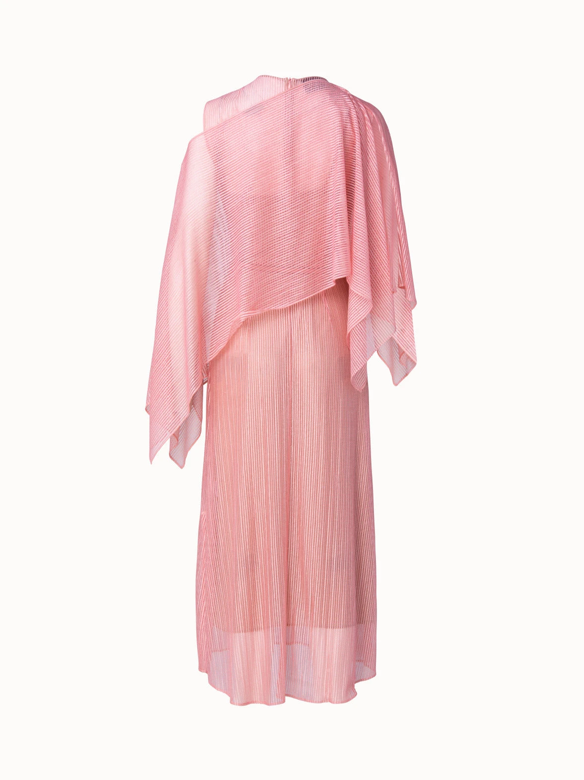 AKRIS Belted Lace Dress With Detachable Cape Scarf - Image 2