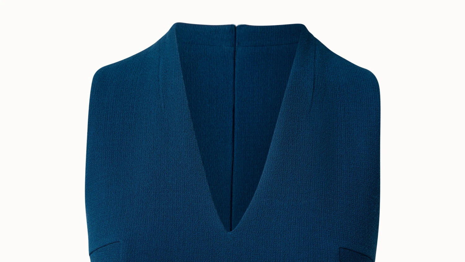 AKRIS Double Face Wool Crêpe V-Neck Sheath Dress - Image 3