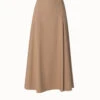 AKRIS Cotton Gabardine Flared Maxi Skirt