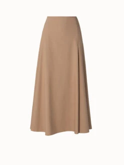 AKRIS Cotton Gabardine Flared Maxi Skirt