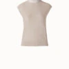 AKRIS Cap Sleeve Silk Lurex Knit Top