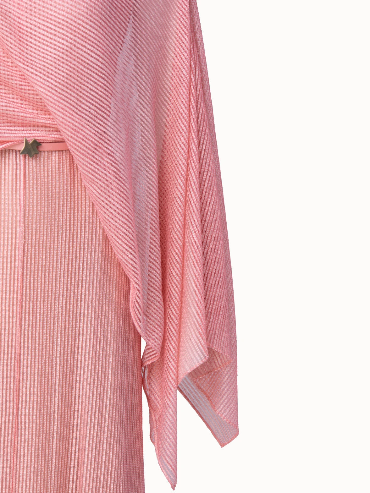 AKRIS Belted Lace Dress With Detachable Cape Scarf - Image 6