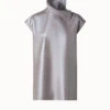 AKRIS Pearlized Leather Tunic Blouse