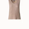 AKRIS Silk Cotton Structured Lines Knit Tank