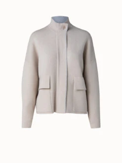 AKRIS Cashmere Bi-color Knit Cardigan