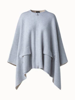 AKRIS Reversible Bi-color Cashmere Double Face Cape