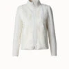 AKRIS Cashmere Knit Cardigan With Silk Lamb Front