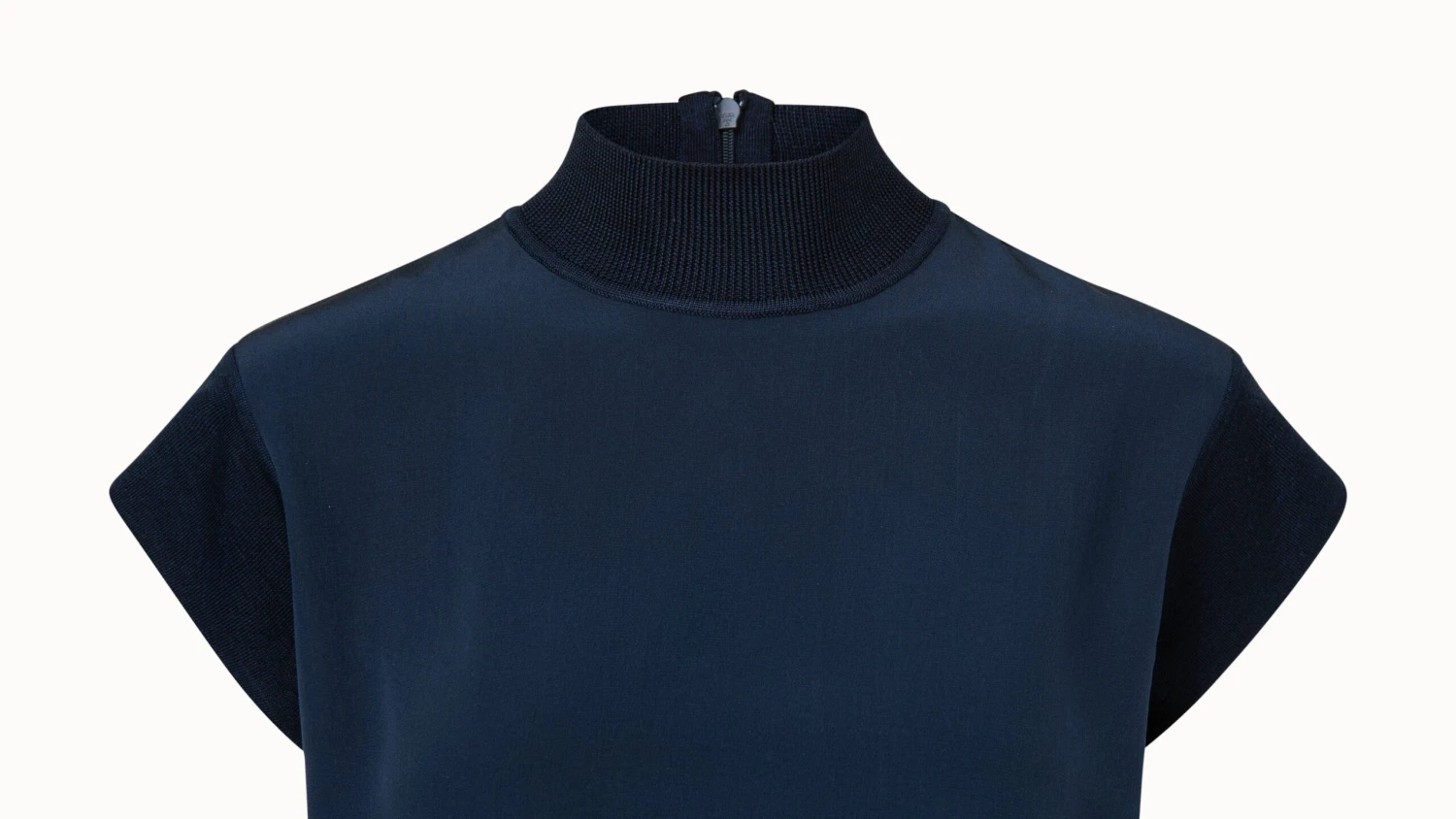 AKRIS Knit Capsleeve Tunic With Silk Front - Image 3