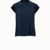 AKRIS Knit Capsleeve Tunic With Silk Front