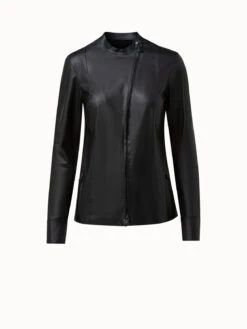 AKRIS Lamb Nappa Leather Blouse Jacket