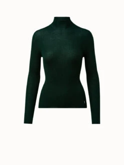 AKRIS Cashmere Silk Fine Rib Mockneck