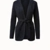 AKRIS Wool Stretch Long Belted Cardigan