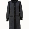 AKRIS Two Tone Trapezoid Stitch Long Cardigan