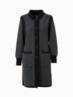 AKRIS Two Tone Trapezoid Stitch Long Cardigan