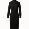 AKRIS Wool Rib Knit Dress With Blouson Top