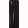 AKRIS Wide Leg Sequin Striped Pants