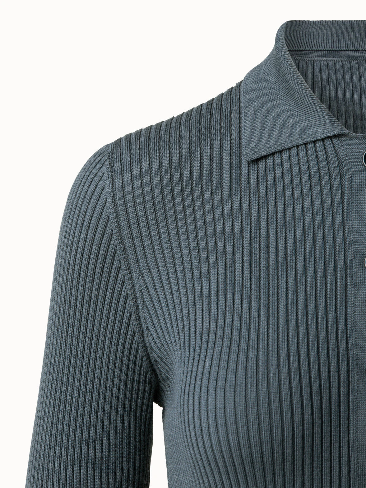 AKRIS Long Wool Rib Knit Cardigan - Image 5