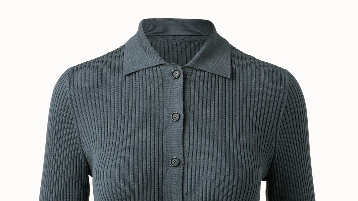 AKRIS Long Wool Rib Knit Cardigan - Image 4