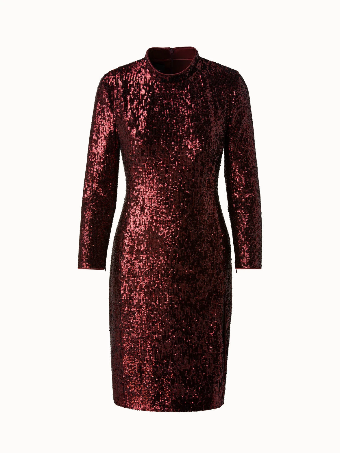 AKRIS Sequins Stretch Long Sleeve Sheath Dress