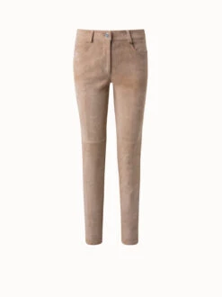 AKRIS Lamb Suede Stretch Leather Pant