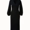 AKRIS Wool Lurex Double Face Knit Sleeve Dress