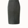 AKRIS Suede Stretch Pencil Skirt