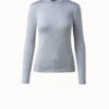 AKRIS Cotton Silk Ribbed Jersey Top