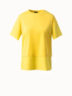 AKRIS Cotton Jersey And Poplin T-Shirt