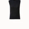 AKRIS Punchcard Ajoure Wool Silk Tank