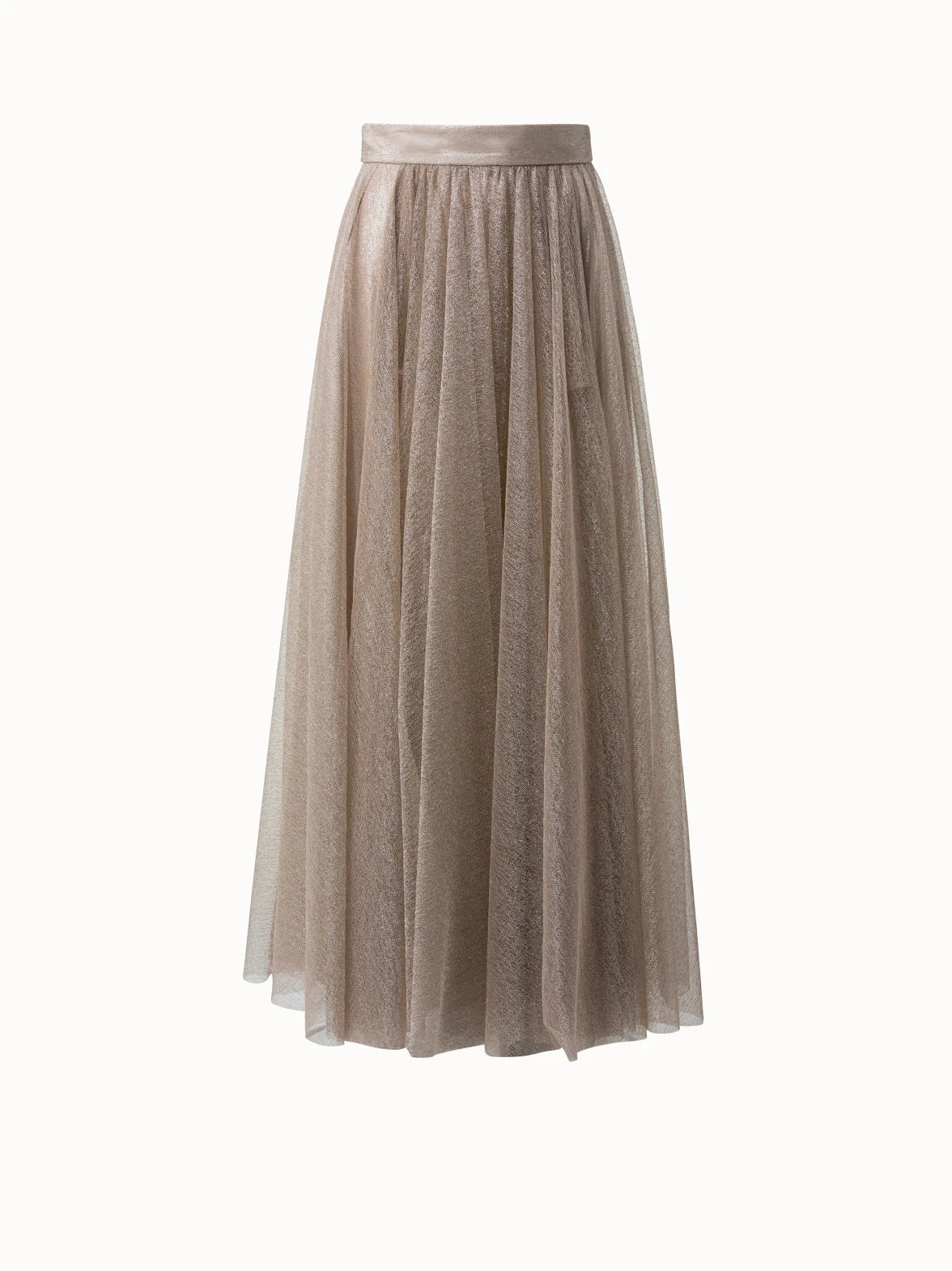 AKRIS Liquid Jersey And Tulle Pleated Skirt