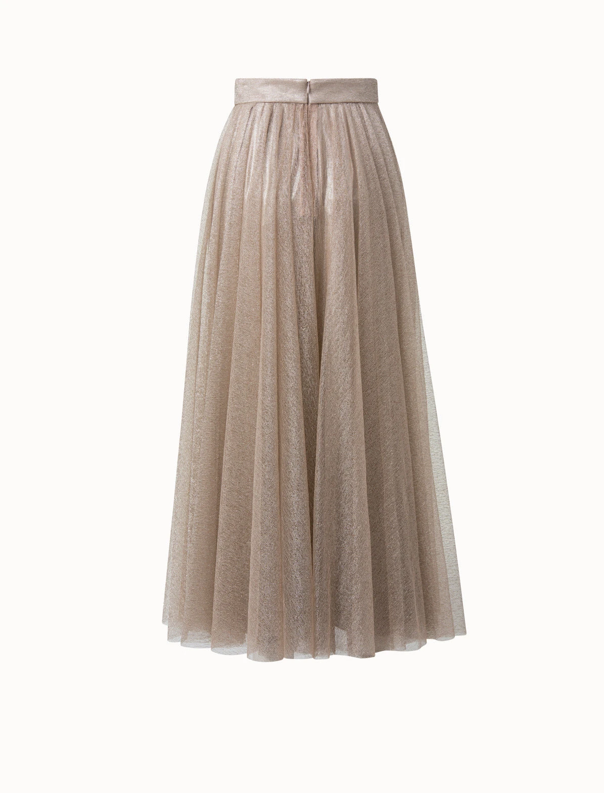 AKRIS Liquid Jersey And Tulle Pleated Skirt - Image 4
