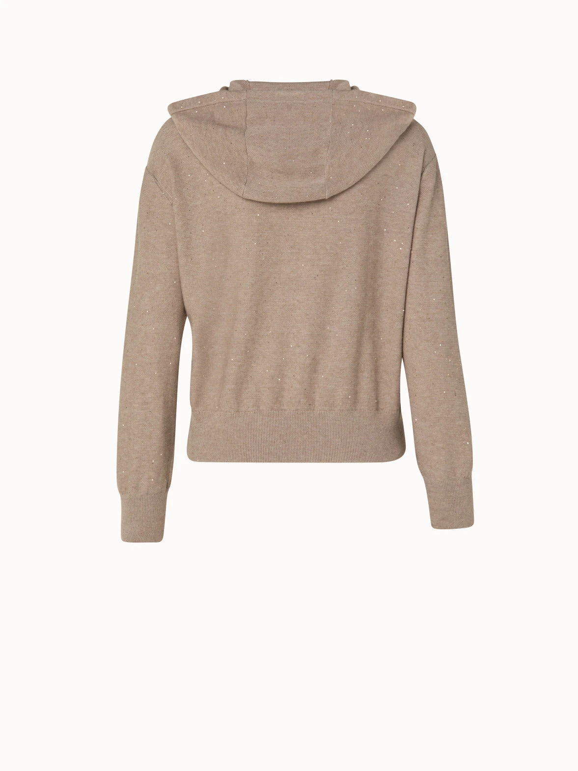 AKRIS Linen Blend Short Hoodie With Fine Sequins - Image 2