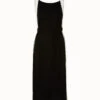 AKRIS Wool Silk Sleeveless Midi Dress With Contrast Tape Detail