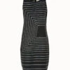 AKRIS Trapezoid Square Print Sheath Dress In Cotton Silk Double-Face