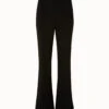 AKRIS High Waist Wool Double-Face Bootcut Pants
