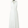 AKRIS Cotton Stretch Poplin Sleeveless Shirt Dress With Apron Detail