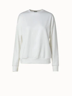 AKRIS Viscose Stretch Jersey Crew Neck Pullover