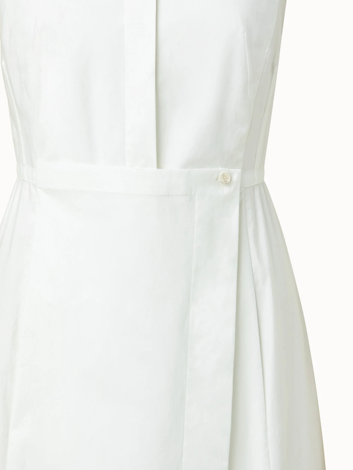 AKRIS Cotton Stretch Poplin Sleeveless Shirt Dress With Apron Detail - Image 5