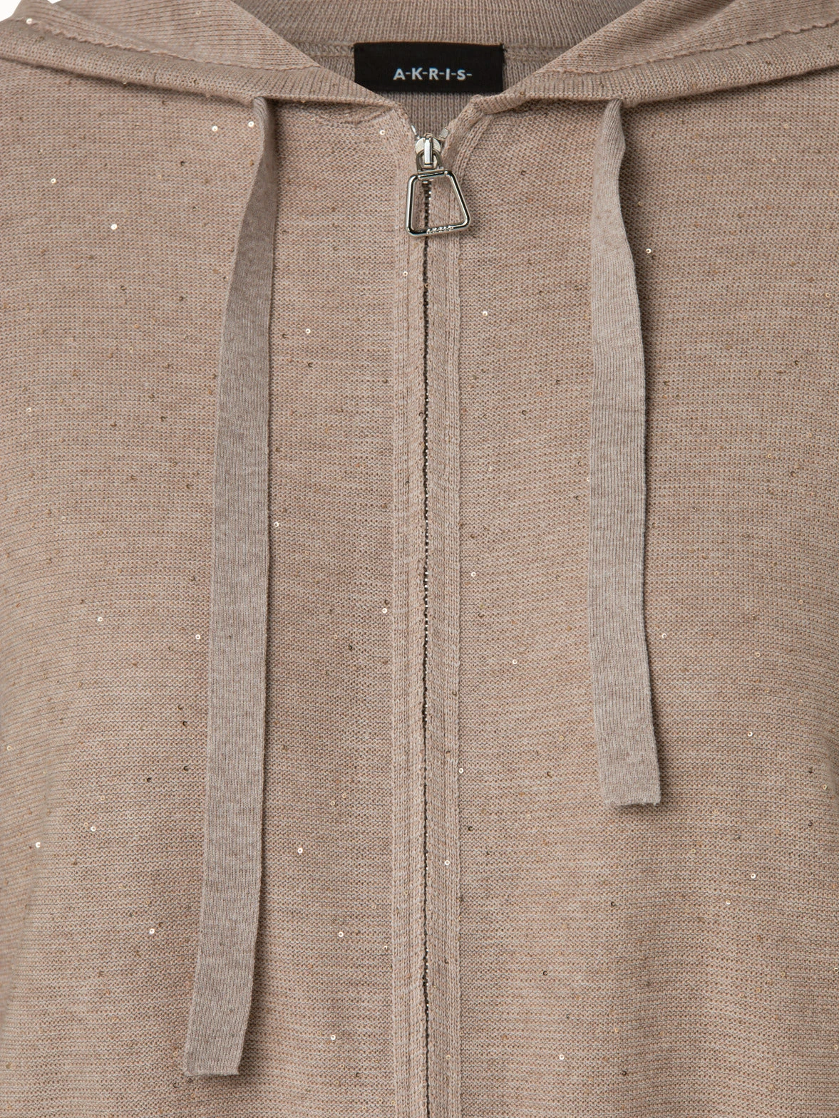 AKRIS Linen Blend Short Hoodie With Fine Sequins - Image 5