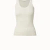 AKRIS Silk Cotton Seamless Rib Knit Top