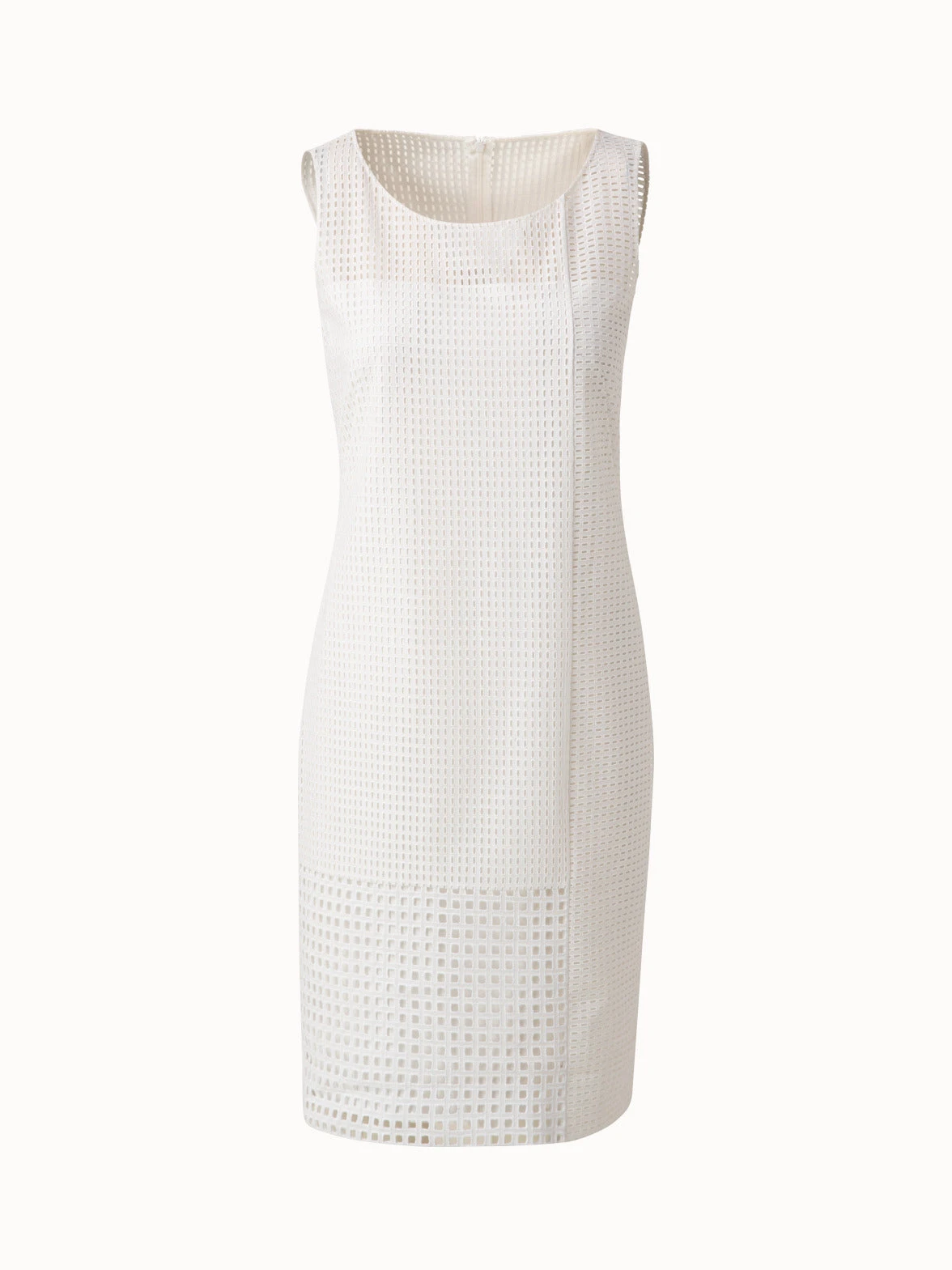 AKRIS Cotton Broderie Anglaise Patchwork Sheath Dress