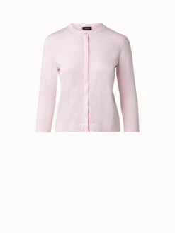 AKRIS Sea Island Cotton Ai Hemstitch Cardigan