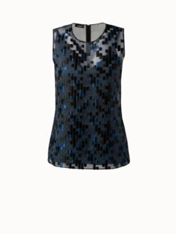 AKRIS Tulle Sleeveless Top With The Order Of Things Embroidery