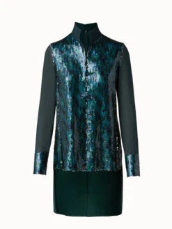 AKRIS Silk Georgette Blouse With Sequins Front