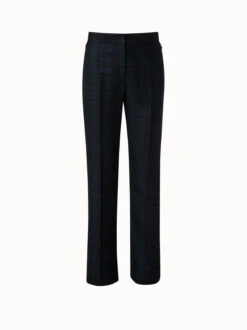 AKRIS Cashmere Check Straight Pants